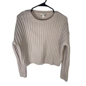 H&M Womens Ribbed Knit Sweater Size M Light Pink